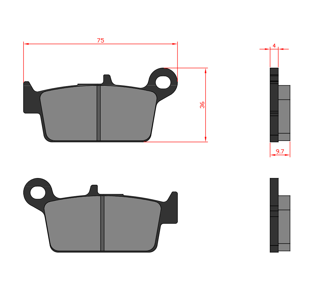 KAWASAKI REAR PADS